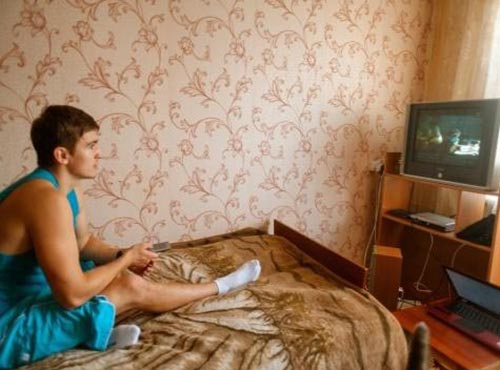 watching tv